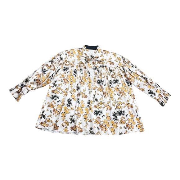 Victoria Victoria Beckham Floral Poly Twill Blouse Large - Picture 3 of 5